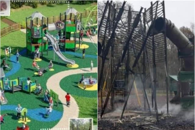A new playground will rise from the ashes following an arson attack.