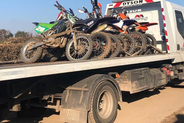 Recently seized off road bikes