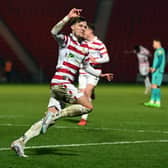 Doncaster's Kyle Hurst celebrates his goal.