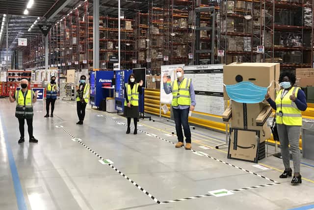 Staff from DLP and  Knowledge Pool touring Amazon to see how they worked through lockdown