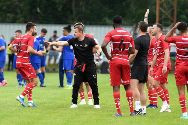 Richie Wellens gives out instructions during Saturday's friendly with Rossington Main. Picture: Andrew Roe/AHPIX