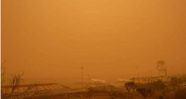 The sandstorm has grounded flights in and out of the Canary Islands. (Photo: Getty Images).