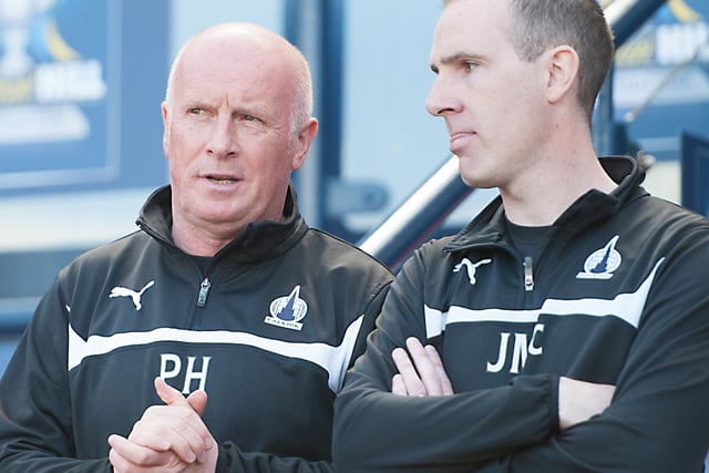 Falkirk manager Peter Houston and assistant James McDonaugh