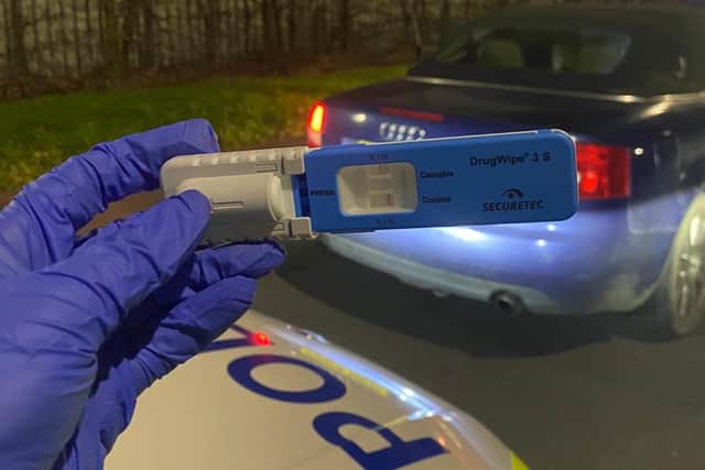 Broken car light led to police making an arrest for drug driving and possession of cannabis.