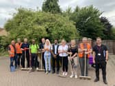 Unity staff and project partners taking part in the community clean-up at Burmantofts in Leeds. Photo: Unity Homes and Enterprise