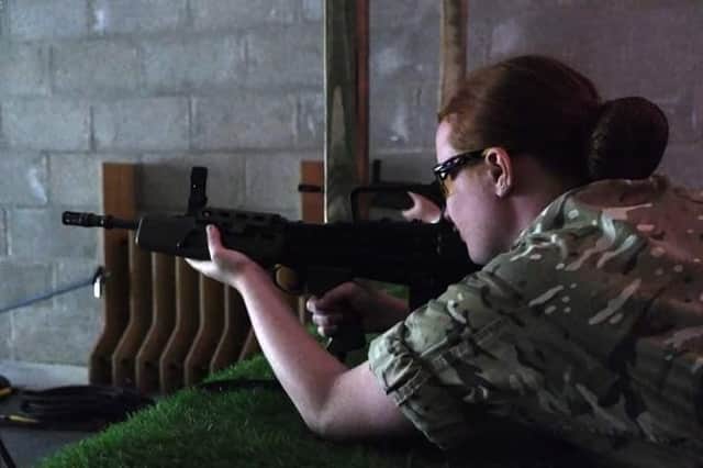 Emily in action on the range