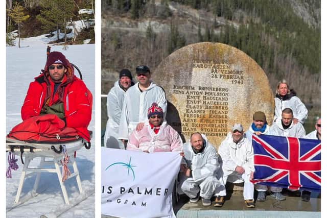 Doncaster war hero Ben Parkinson was pulled across Norway on a special sled to honour the Heroes of Telemark.