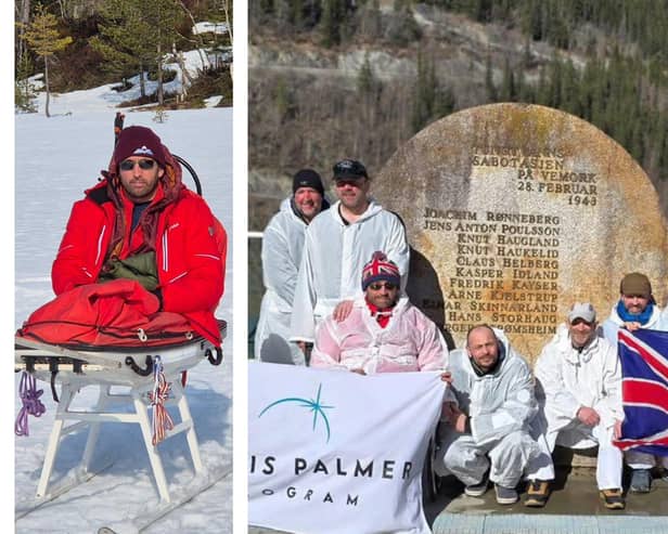Doncaster war hero Ben Parkinson was pulled across Norway on a special sled to honour the Heroes of Telemark.