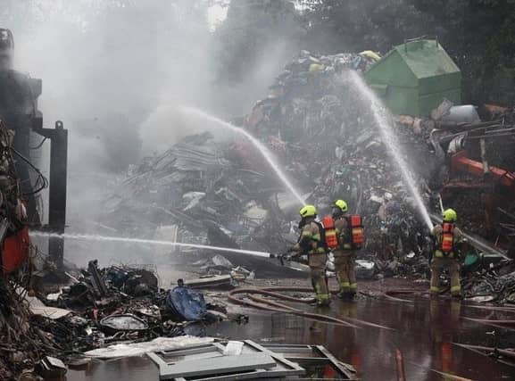 Crews tackle the blaze in Mexborough.