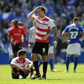 A disappointed Chris Brown after Rovers were relegated at Leicester City