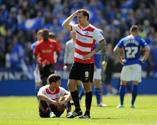 A disappointed Chris Brown after Rovers were relegated at Leicester City