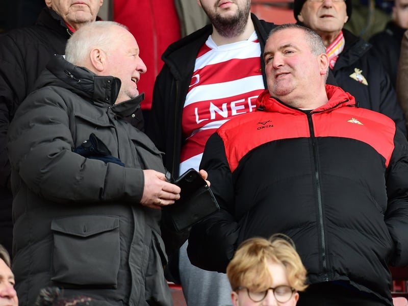 Doncaster Rovers fans ahead of victory at Swindon.
