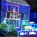 A house in Doncaster is paying tribute to the NHS in Christmas lights.