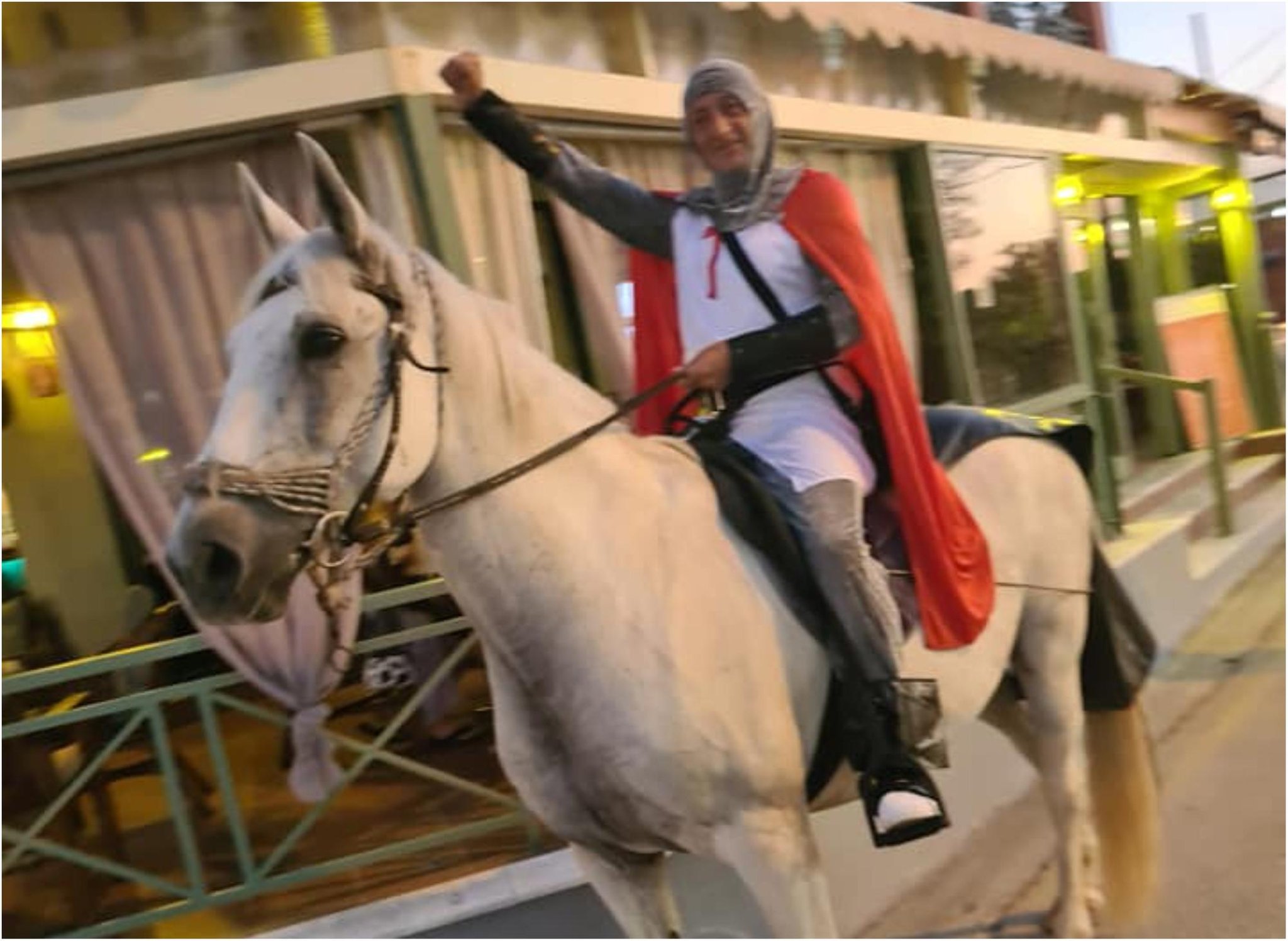 WATCH Doncaster England fan Donny Knight in horseback parade through