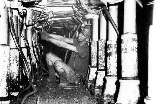 A miner works underground at Bentley Colliery