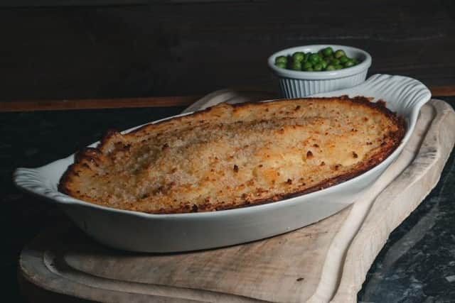The huge home made fish pie on offer at Sea Fish.