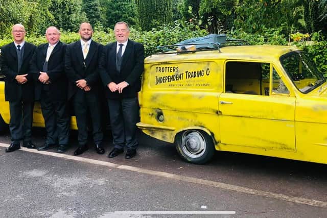 Del Boy's famous yellow van was used for a Doncaster funeral. (Photo: Deys).