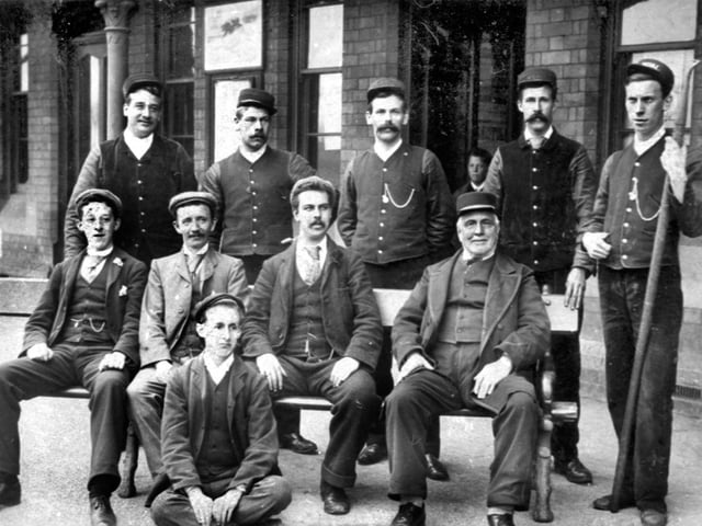 Staff at Conisbrough Railway Station