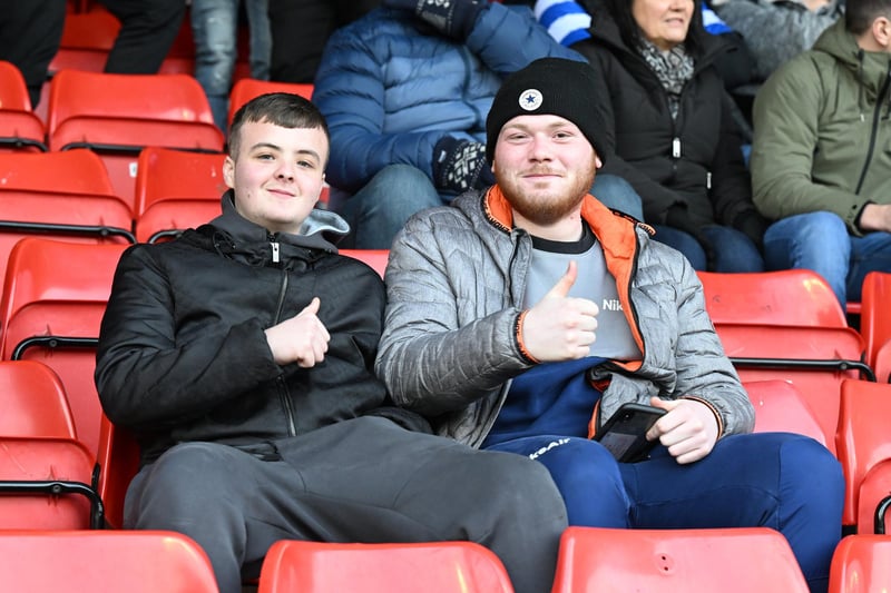 Doncaster Rovers fans watch the defeat at Walsall.
