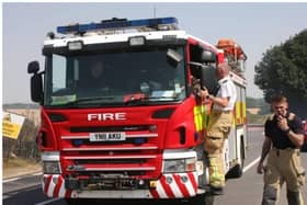Fire crews attended the blaze over the border in Harworth.