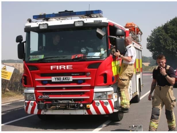 Fire crews attended the blaze over the border in Harworth.