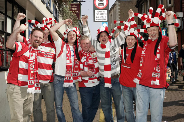 Doncaster Rovers fans in Cardiff.