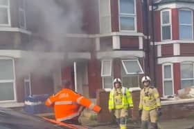 Fire and police crews were called to St Vincent Avenue in Doncaster.