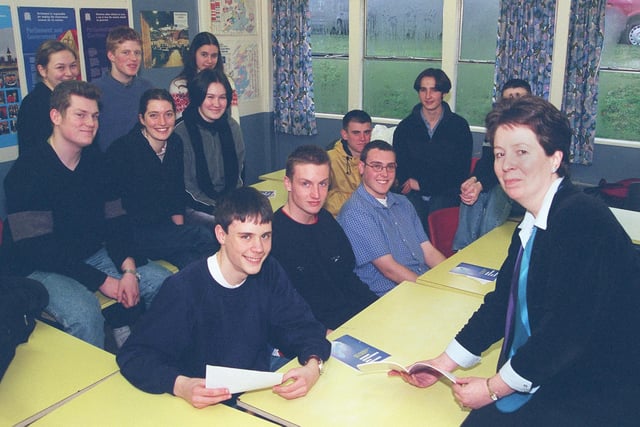 Lib Dem Euro MP Diana Wallis was taking lessons with 6th Form pupils at the school in 2000