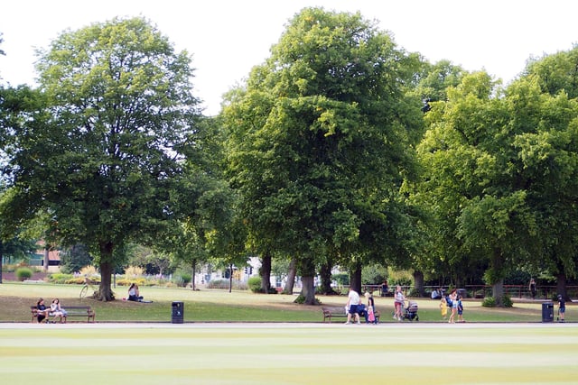 Queen's Park in Chesterfield as the mercury continued to rise.