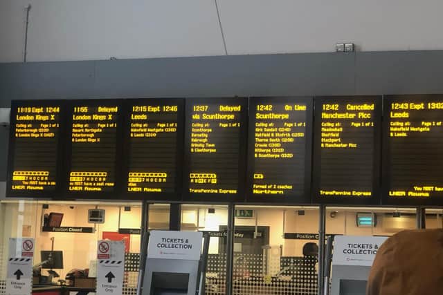Train delays and cancellations at Doncaster Station