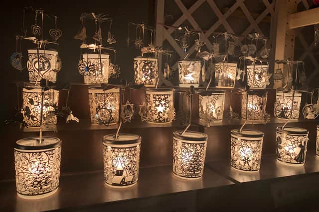 Christmas gifts such as these tea light holders have been very popular with customers.
