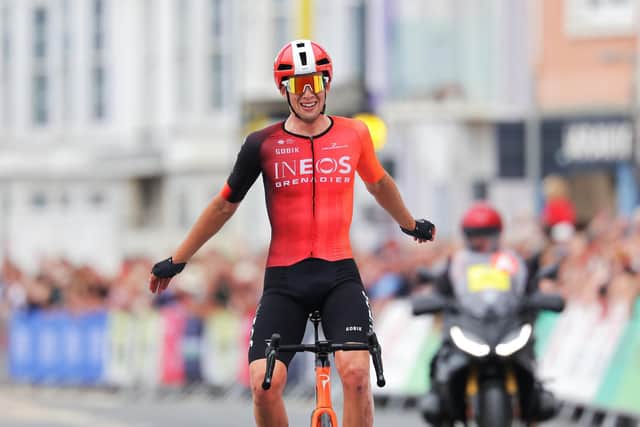 Samuel Watson of Leeds and Ineos Grenadiers wins the British men's road race last week. Now he's off to the Tour de France (Picture: Alex Whitehead/SWpix.com)