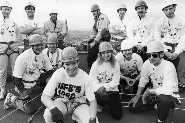 A Red Nose Day fundraiser for those with a head for heights. Who remembers this abseil off the 140ft high Wilkinson Court?