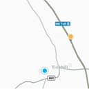 The maps app showed the M6 running past Tickhill - when its actually 82 miles away in the Midlands.