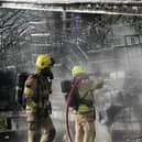 Fire crews tackled the huge blaze which caused disruption on the A1.