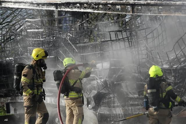 Fire crews tackled the huge blaze which caused disruption on the A1.