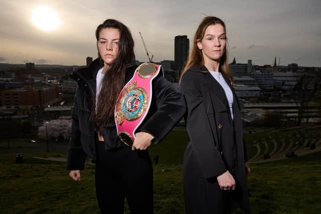 Sandy Ryan and Terri Harper face off in Sheffield of their WBO Welterweight Title fight on Saturday night. (Picture: Mark Robinson Photography/Matchroom)