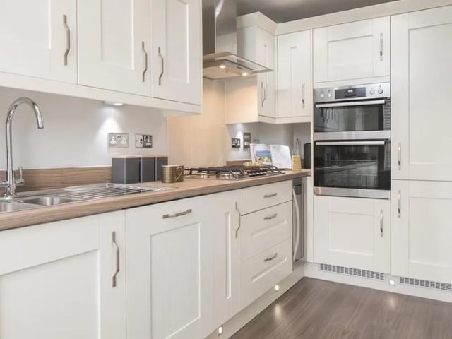This three bedroom semi-detached new build house in Kentidge Way, Waterlooville has gone on for sale for £375,000. It is listed by Barratt Homes.
