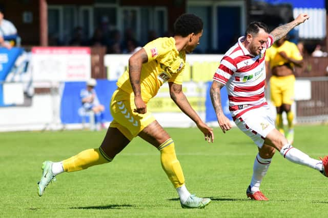 Lee Tomlin in action for Doncaster Rovers during pre-season. Photo: Andrew Roe/AHPIX LTD.