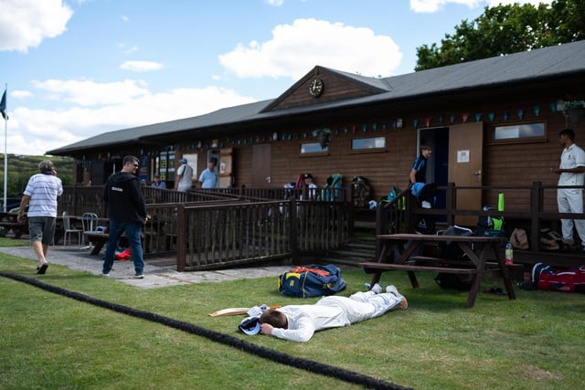 A Hambledon CC batsman lies dejected after being dismissed during recreational cricket's return at Ridge Meadow at the weekend. Pic: Jordan Pettitt/Solent News & Photo Agency