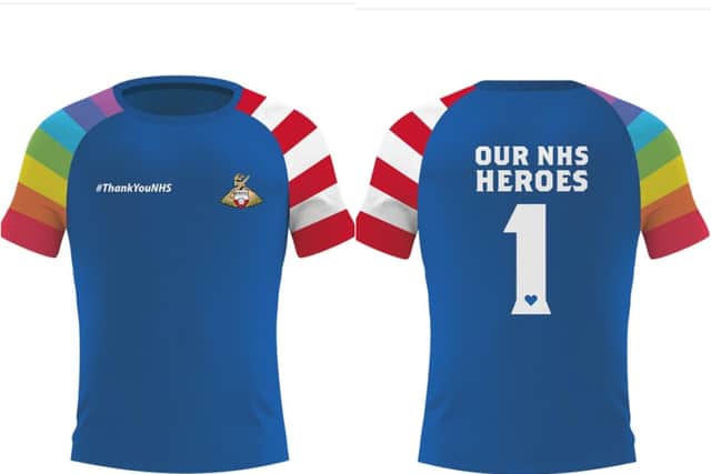 The Doncaster Rovers NHS shirt.