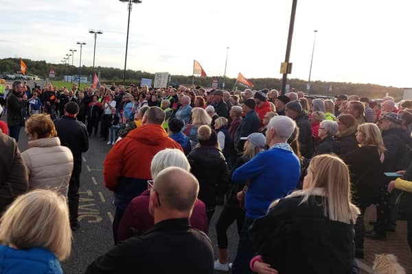 Mayor Oliver Coppard addressing campaigners outside Doncaster Sheffield Airport in 2022. Picture courtesy of Mark Chadwick
