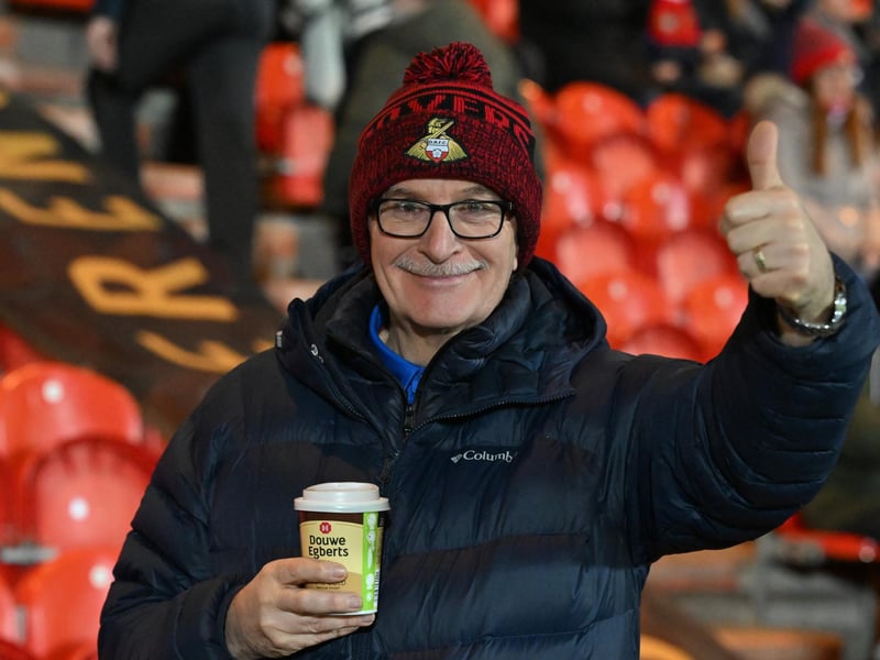 Doncaster Rovers fans watching the derby win over Huddersfield.