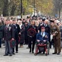 Veterans gathered for the Remembrance Sunday service at the War Memorial.