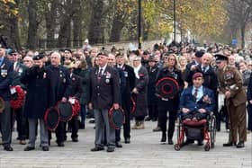 Veterans gathered for the Remembrance Sunday service at the War Memorial.