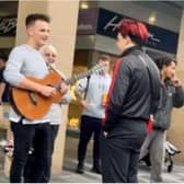 Yungblud stunned busker Alfie Sheard, stopping for chat in St Sepulchre Gate ahead of a sell out show at The Dome. (Photo: Alfie Sheard/Twitter).