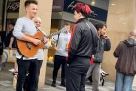 Yungblud stunned busker Alfie Sheard, stopping for chat in St Sepulchre Gate ahead of a sell out show at The Dome. (Photo: Alfie Sheard/Twitter).