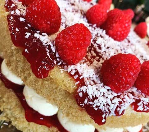 Strawberry cake made by Rachel Clarke.