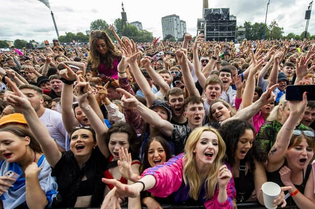 Crowds flocked to Glasgow Green