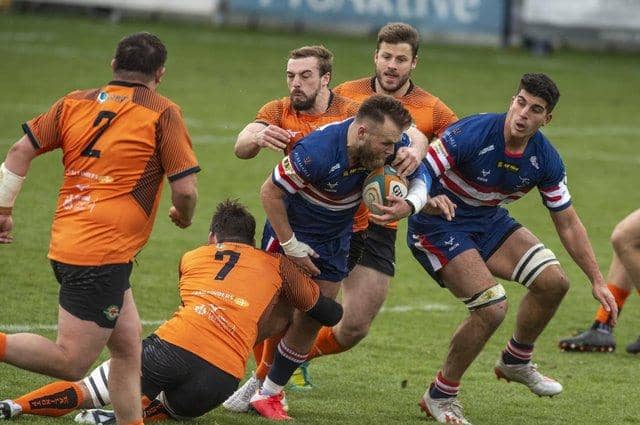 Action from last season's meeting between Doncaster Knights and Ealing Trailfinders. Picture: Tony Johnson